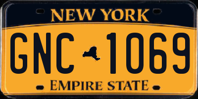 NY license plate GNC1069