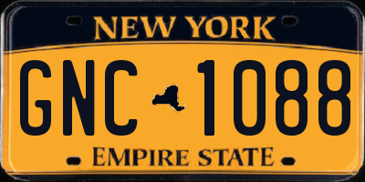 NY license plate GNC1088