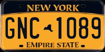 NY license plate GNC1089