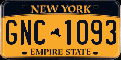 NY license plate GNC1093