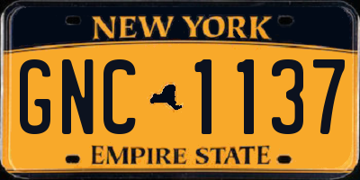 NY license plate GNC1137