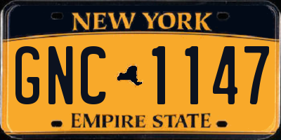 NY license plate GNC1147