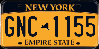 NY license plate GNC1155