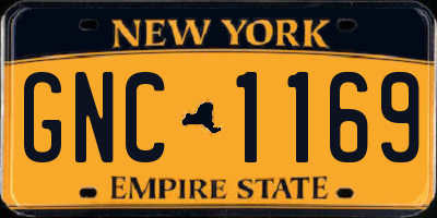 NY license plate GNC1169