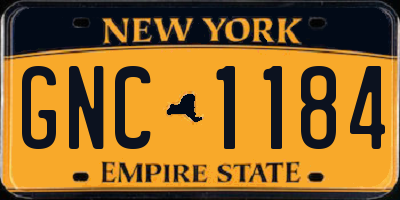 NY license plate GNC1184