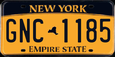 NY license plate GNC1185