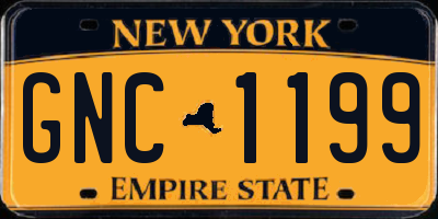 NY license plate GNC1199