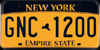 NY license plate GNC1200