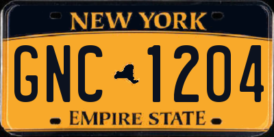 NY license plate GNC1204