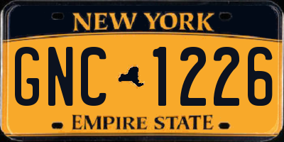 NY license plate GNC1226