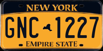 NY license plate GNC1227