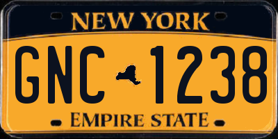 NY license plate GNC1238