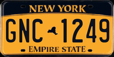 NY license plate GNC1249
