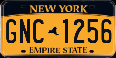 NY license plate GNC1256
