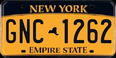 NY license plate GNC1262