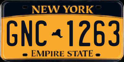 NY license plate GNC1263