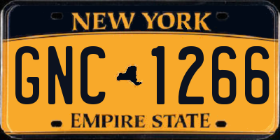 NY license plate GNC1266