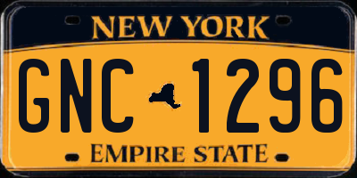 NY license plate GNC1296