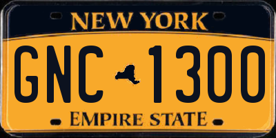NY license plate GNC1300