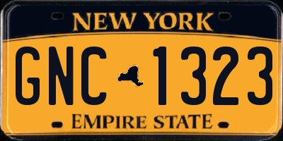 NY license plate GNC1323
