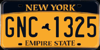 NY license plate GNC1325