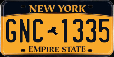 NY license plate GNC1335