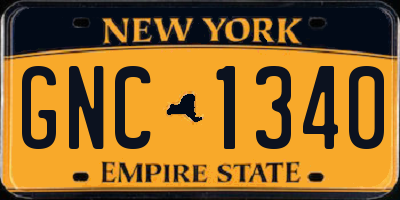NY license plate GNC1340