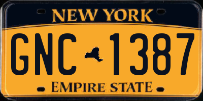 NY license plate GNC1387
