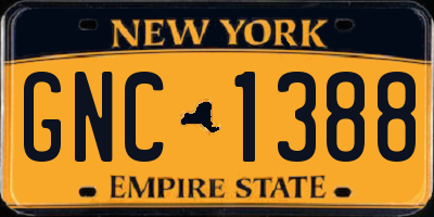 NY license plate GNC1388