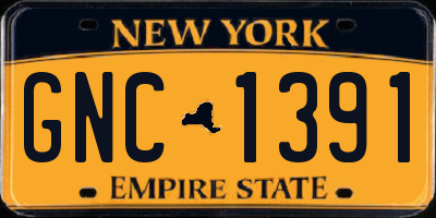 NY license plate GNC1391