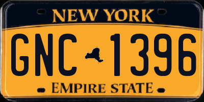 NY license plate GNC1396