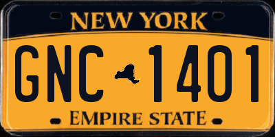 NY license plate GNC1401