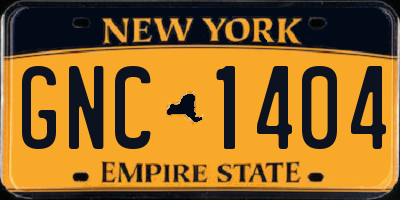 NY license plate GNC1404