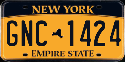 NY license plate GNC1424