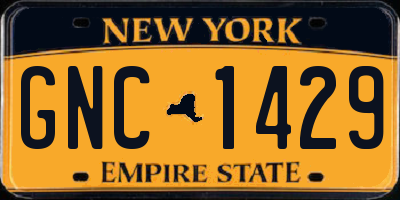 NY license plate GNC1429