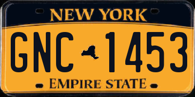 NY license plate GNC1453