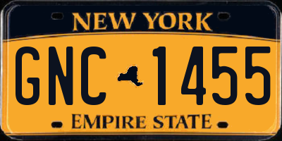 NY license plate GNC1455
