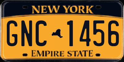 NY license plate GNC1456
