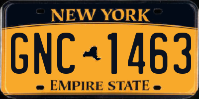 NY license plate GNC1463