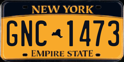 NY license plate GNC1473