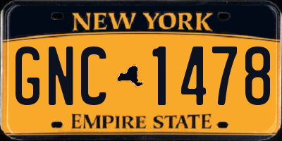 NY license plate GNC1478