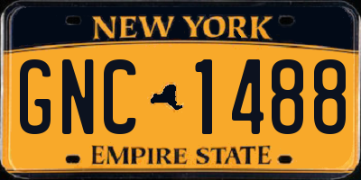 NY license plate GNC1488