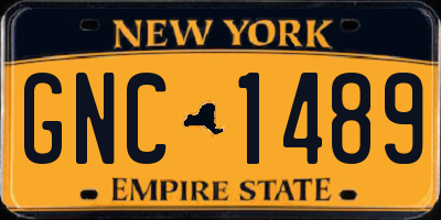 NY license plate GNC1489