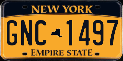 NY license plate GNC1497