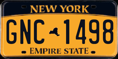 NY license plate GNC1498