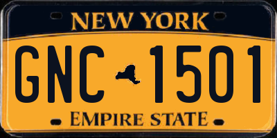 NY license plate GNC1501