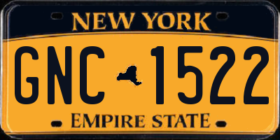 NY license plate GNC1522