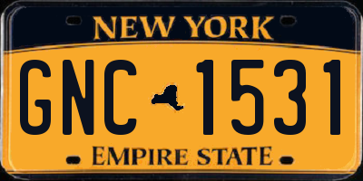 NY license plate GNC1531