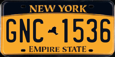 NY license plate GNC1536