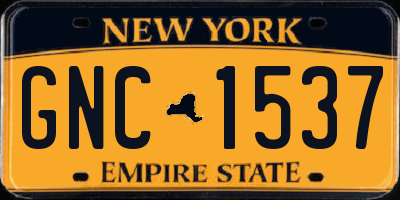 NY license plate GNC1537